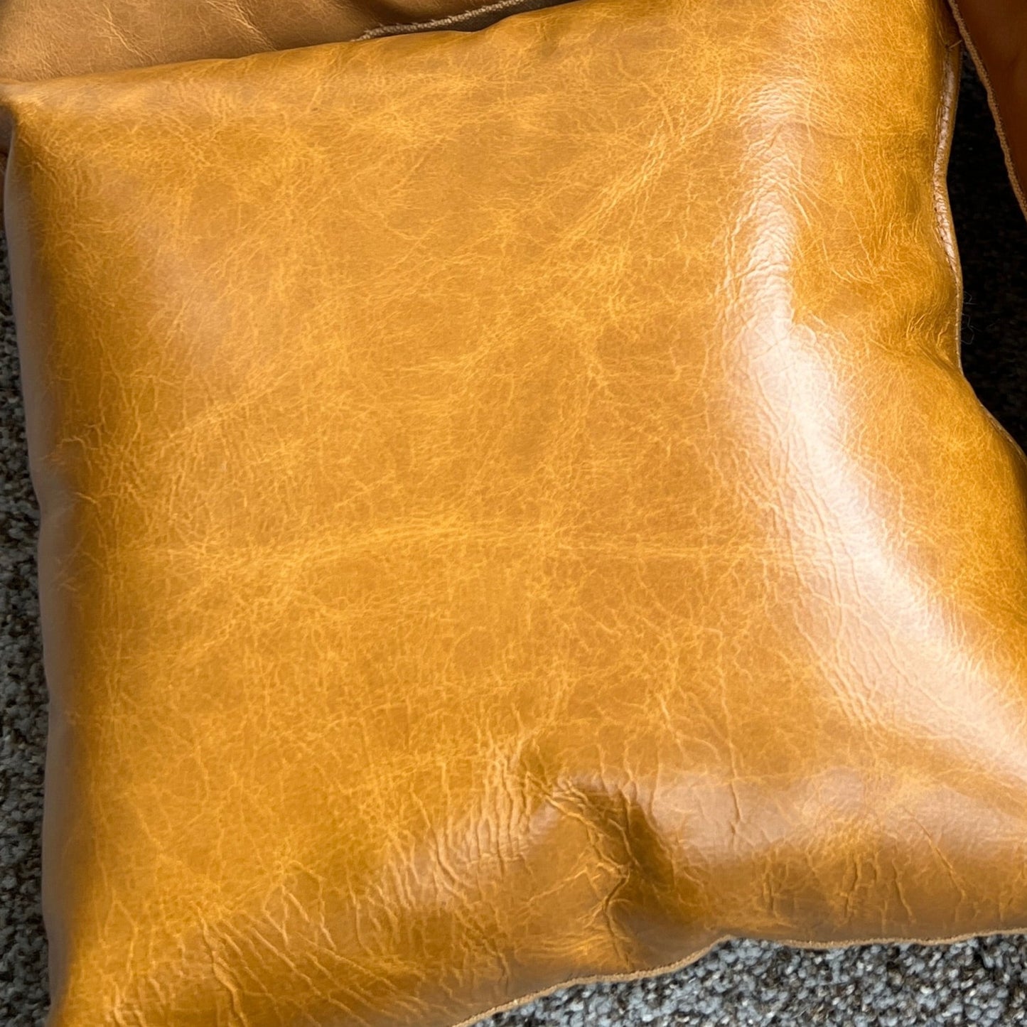 Caramel leather pillow
